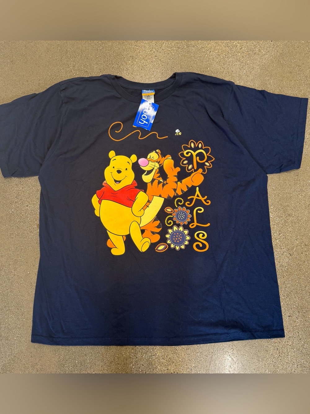 Vintage Pooh Disney Short Sleeve Shirt Women 2X Navy Back Hit New